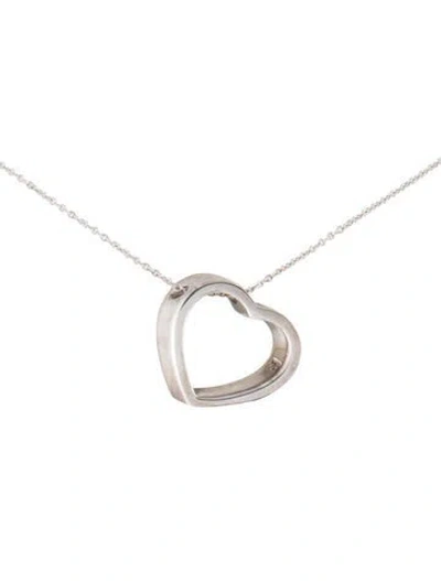 Pre-owned Tiffany & Co Geometric Heart Pendant Necklace, 16" In Multi