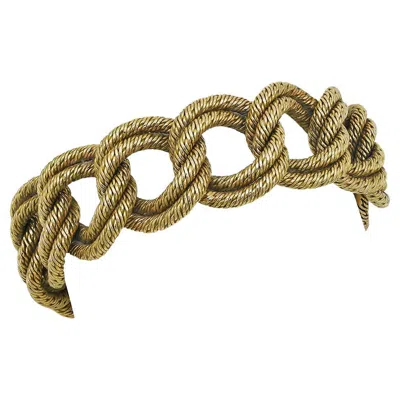 Pre-owned Tiffany & Co Georges Lenfant For Tiffany France Mid-century Gold Curb Link Bracelet In Multi