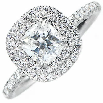 Pre-owned Tiffany & Co Gia Certified Diamond Engagement Ring Natural Cushion Cut 2.11 Carat 18k Gold