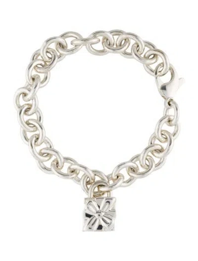 Pre-owned Tiffany & Co Gift Box Charm Bracelet, 6.25" In Multi