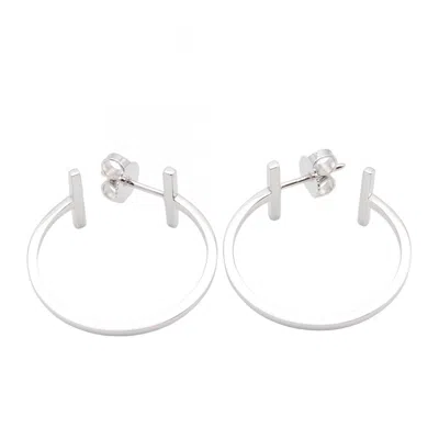 Pre-owned Tiffany & Co Gold (18k) Half Hoop Earrings () In Silver