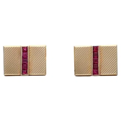 Pre-owned Tiffany & Co Gold And Ruby Cufflinks In Multi