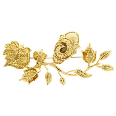 Pre-owned Tiffany & Co . Gold Flower Mid Century Flower Brooch In Multi
