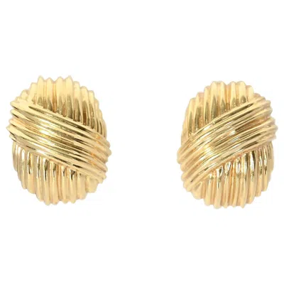 Pre-owned Tiffany & Co . Gold Ribbed Oval Earrings In Multiple