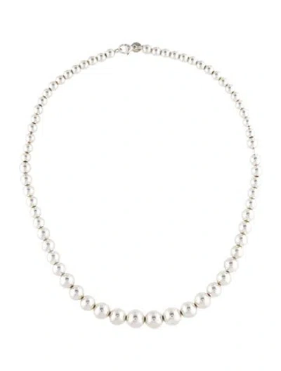 Pre-owned Tiffany & Co Graduated Ball Beaded Necklace, 18" In Multi