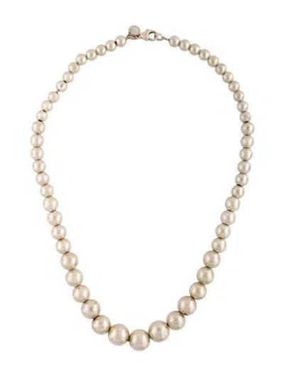 Pre-owned Tiffany & Co Graduated Ball Necklace, 16" In Multi