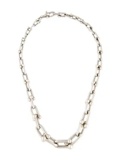 Pre-owned Tiffany & Co Graduated Hardwear Link Necklace, 18" In Multicolor