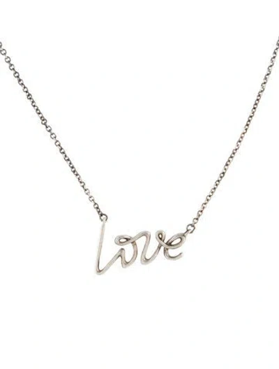 Pre-owned Tiffany & Co Graffiti Love Pendant Necklace, 16" In Multi