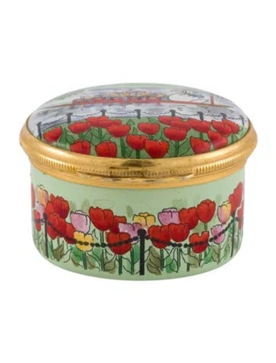 Pre-owned Tiffany & Co Halcyon Days Boston Enamel Catchall Box In Multi