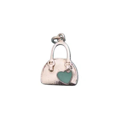 Pre-owned Tiffany & Co . Handbag Charm Pendant Sterling Silver With Blue Enamel Heart