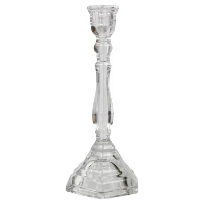 Pre-owned Tiffany & Co . Hand-crafted Crystal Candlestick, Hexagonal, Italy, 1990 In Gray