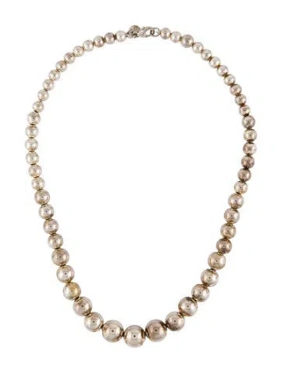 Pre-owned Tiffany & Co Hardware Graduated Bead Necklace, 16" In Multi