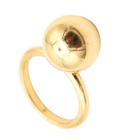 Pre-owned Tiffany & Co . Hardware Modernist Ball Ring In Solid 18kt Yellow Gold