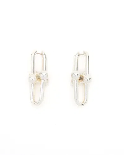 Tiffany & Co Hardwear Large Link Earrings In Sterling Silver In Gray