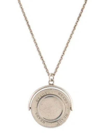 Pre-owned Tiffany & Co Heads Tails Coin Pendant Necklace, 18" In Multi