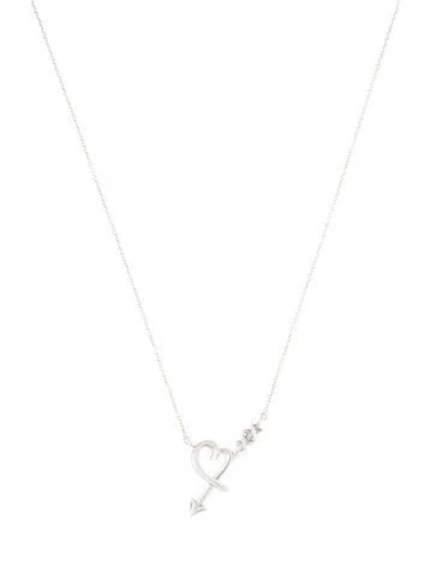 Pre-owned Tiffany & Co Heart & Arrow Pendant Necklace, 18" In Multi