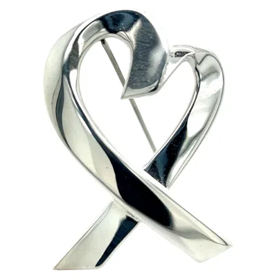 Pre-owned Tiffany & Co Heart Brooch Pin Sterling Silver Estate In Multi