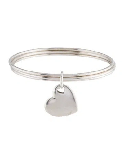 Pre-owned Tiffany & Co Heart Charm Triple Bangle Bracelet, 7.75" In Multi
