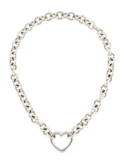 Pre-owned Tiffany & Co Heart Clasp Choker Necklace, 16" In Multi