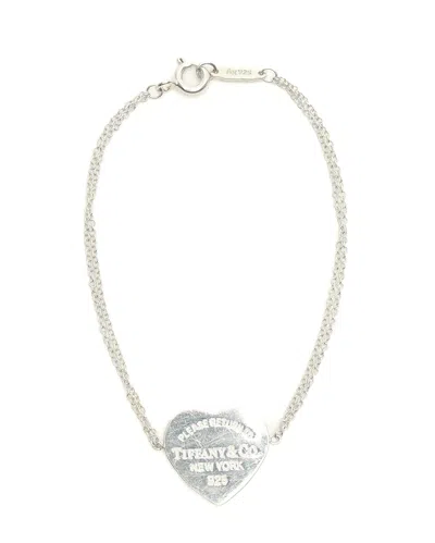 Tiffany & Co Heart Double Chain Bracelet In Silver In Metallic
