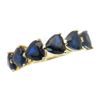 Pre-owned Tiffany & Co Heart Gold Blue Yellow Gold (18k) Band Ring () In Multi