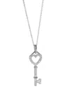 Tiffany & Co . Heart Key 18k 0.16 Ct. Tw. Diamond Pendant (authentic Pre-loved)