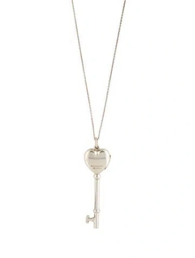 Pre-owned Tiffany & Co Heart Key Locket Pendant Necklace, 20" In Multi