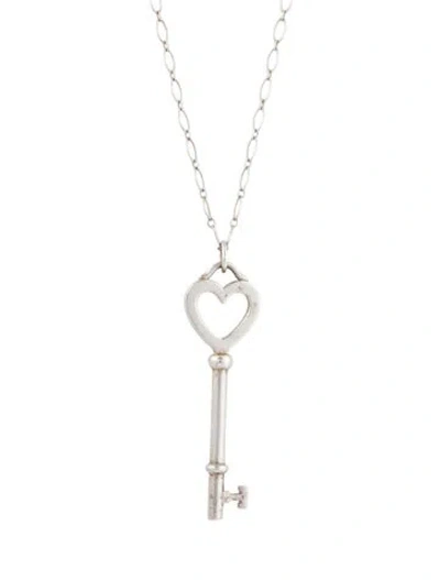 Pre-owned Tiffany & Co Heart Key Pendant Necklace, 30.5" In Multi