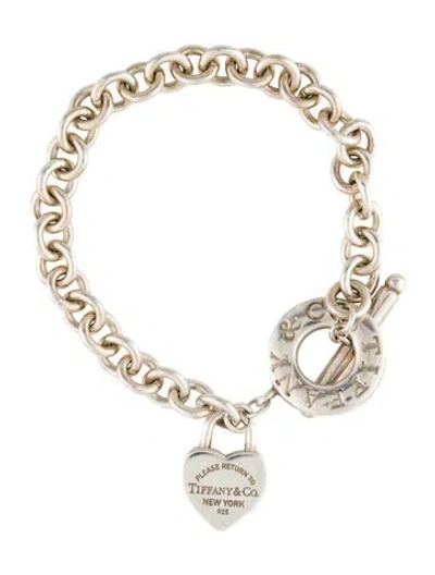 Pre-owned Tiffany & Co Heart Lock Toggle Bracelet, 6.5" In Multi