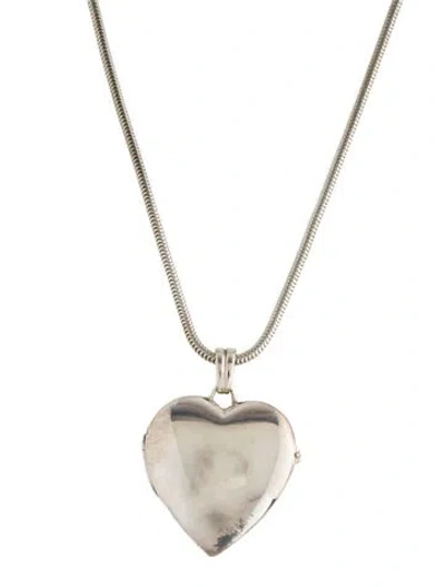 Pre-owned Tiffany & Co Heart Locket Pendant Necklace, 24" In Multi