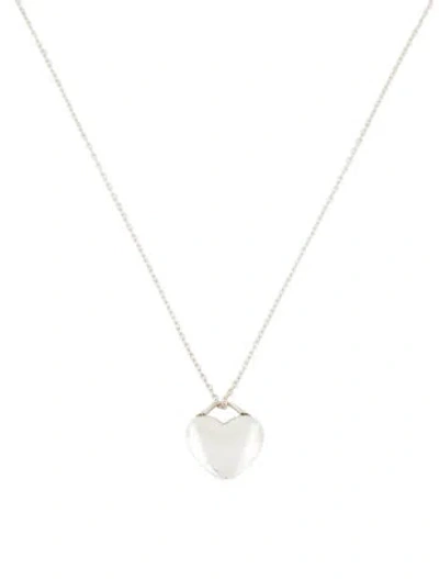 Pre-owned Tiffany & Co Heart Pendant Necklace, 17" In Multi