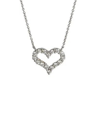 Pre-owned Tiffany & Co . Heart Platinum 0.64 Ct. Tw. Lab-grown Pendant (authentic Pre-loved)