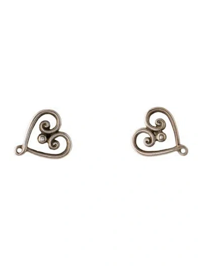 Pre-owned Tiffany & Co Heart Scroll Stud Earrings In Multi