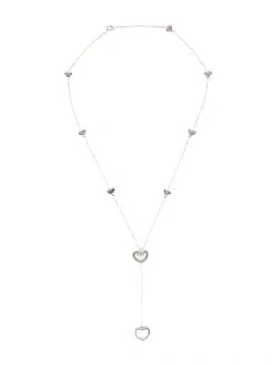 Pre-owned Tiffany & Co Heart Station Lavalier Necklace, 17" In Multi