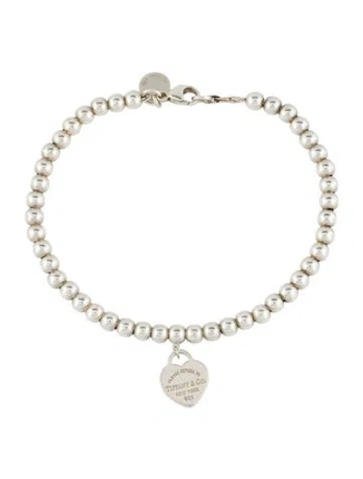 Pre-owned Tiffany & Co Heart Tag Bead Bracelet In Multi