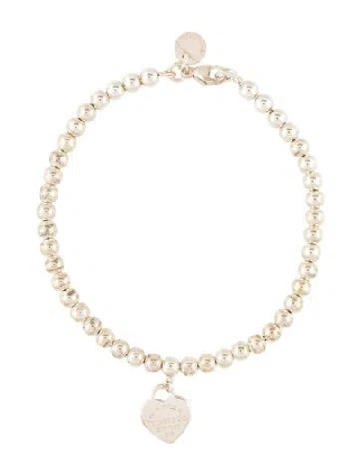 Pre-owned Tiffany & Co Heart Tag Bead Bracelet In Multi