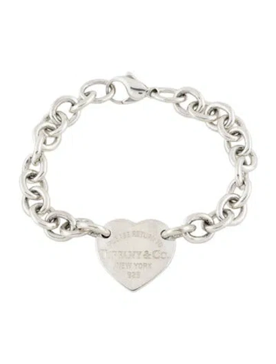 Pre-owned Tiffany & Co Heart Tag Bracelet, 6" In Multi