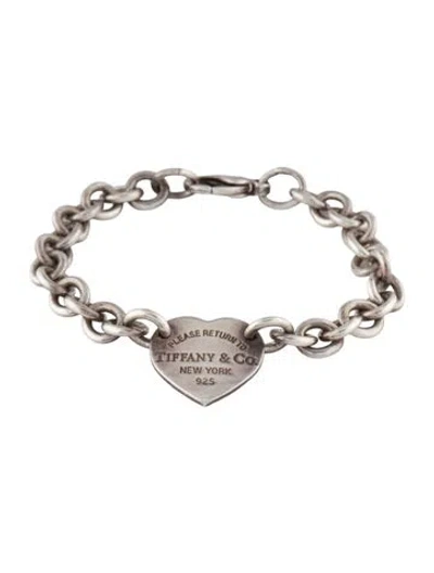 Pre-owned Tiffany & Co Heart Tag Bracelet, 6.75" In Multi