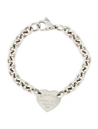Pre-owned Tiffany & Co Heart Tag Bracelet, 6.75" In Multi