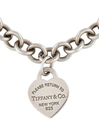 Pre-owned Tiffany & Co Heart Tag Chain Link Necklace, 18" In Multi