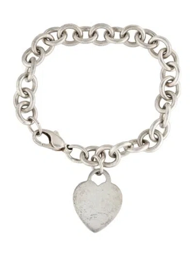 Pre-owned Tiffany & Co Heart Tag Charm Bracelet, 6.75" In Multi