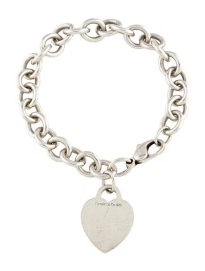 Pre-owned Tiffany & Co Heart Tag Charm Bracelet, 6.75" In Multi