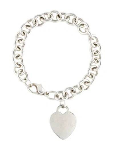 Pre-owned Tiffany & Co Heart Tag Charm Bracelet, 7" In Multi
