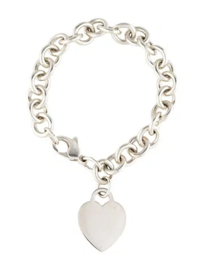 Pre-owned Tiffany & Co Heart Tag Charm Bracelet, 7" In Multi