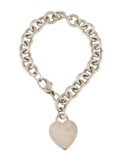 Pre-owned Tiffany & Co Heart Tag Charm Bracelet, 7" In Multi