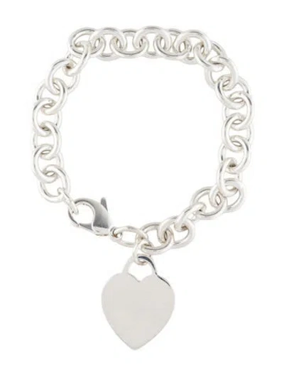 Pre-owned Tiffany & Co Heart Tag Charm Bracelet, 7" In Multi
