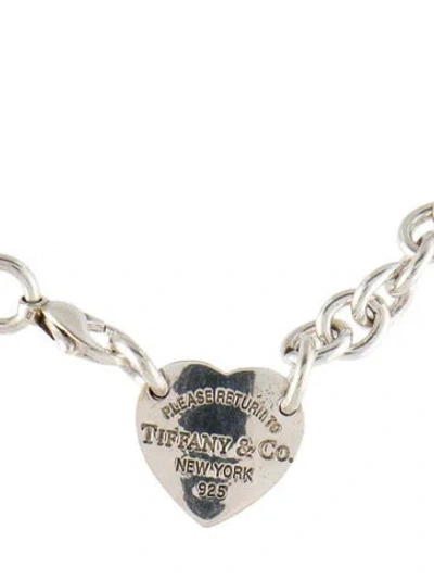 Pre-owned Tiffany & Co Heart Tag Choker Necklace, 15" In Multi
