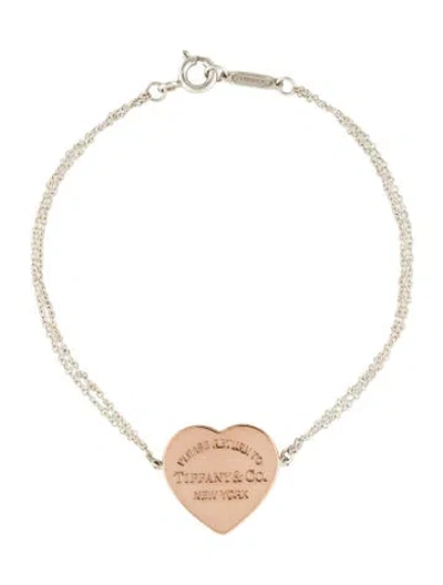 Pre-owned Tiffany & Co Heart Tag Double Chain Bracelet, 6.5" In Multi