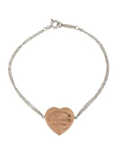 Pre-owned Tiffany & Co Heart Tag Double Chain Bracelet In Multi