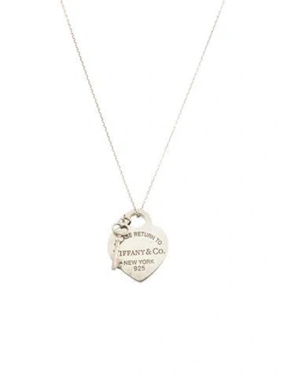 Pre-owned Tiffany & Co Heart Tag Key Pendant Necklace, 19" In Multi